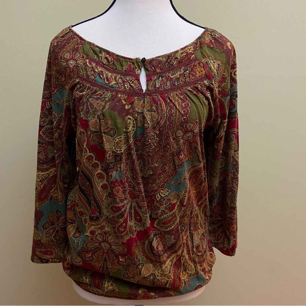Ralph Lauren  Paisley Blouse Top M
